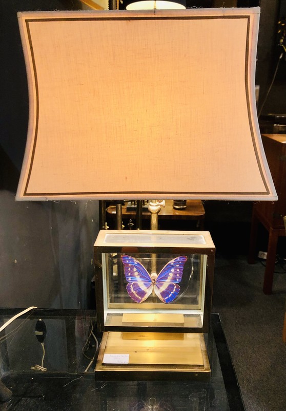 L 736 JC Butterfly Brass Lamp, 1980’s