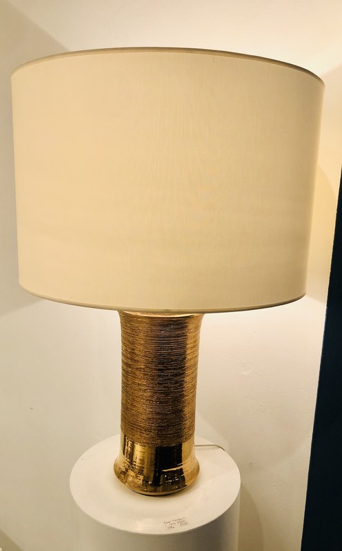 L 770 OB Gold ceramic lamp, Bitossi, 1970’s, Italy