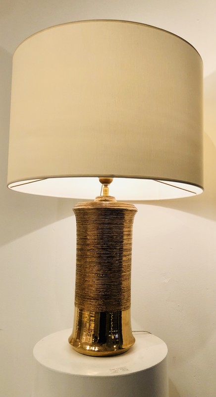 L 770 OB Gold ceramic lamp, Bitossi, 1970’s, Italy