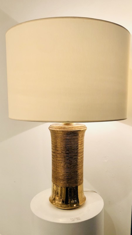 L 770 OB Gold ceramic lamp, Bitossi, 1970’s, Italy