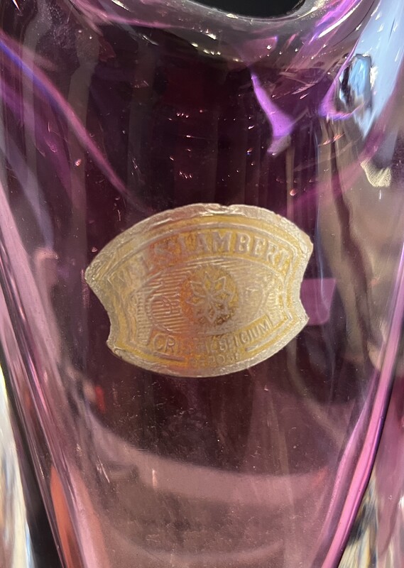 M 015 AP midcentury purple vase by Val-Saint-Lambert, Belgium