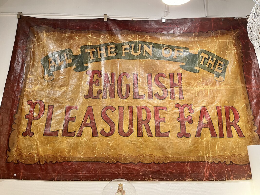 M 076 YO painted circus advertising banner, England 1930’s