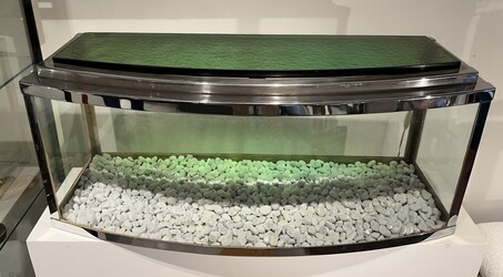 M 108 OB art deco - modernist chrome and glass aquarium - terrarium