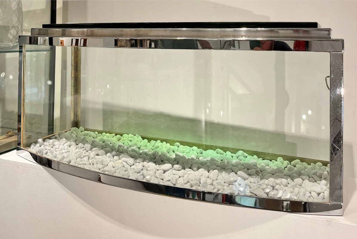M 108 OB art deco - modernist chrome and glass aquarium - terrarium