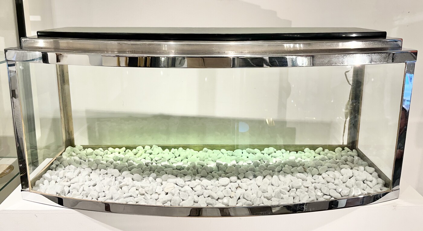 M 108 OB art deco - modernist chrome and glass aquarium - terrarium