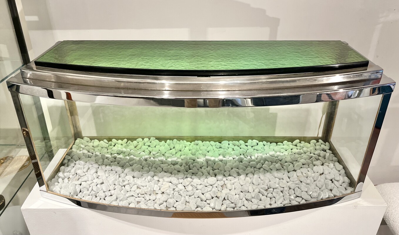 M 108 OB art deco - modernist chrome and glass aquarium - terrarium