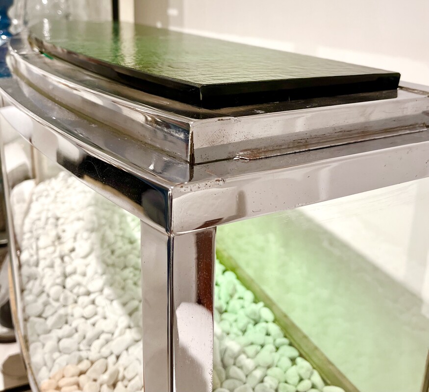 M 108 OB art deco - modernist chrome and glass aquarium - terrarium