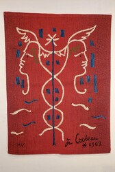 M 109 APO wall tapestry by Jean Cocteau, « le caducée » edited by Moulin de Vauboyen, 1963