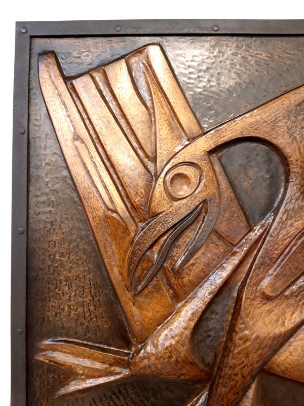 M 120 AS Bird in patinated copper signed. Ca 1960