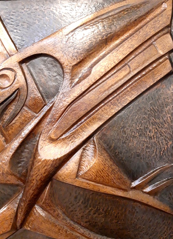 M 120 AS Bird in patinated copper signed. Ca 1960