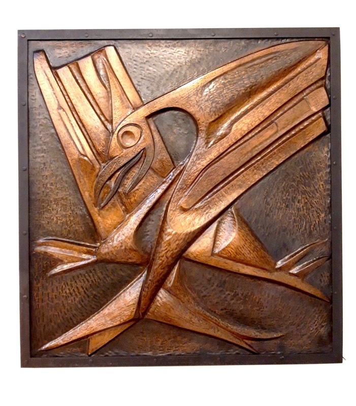 M 120 AS Bird in patinated copper signed. Ca 1960