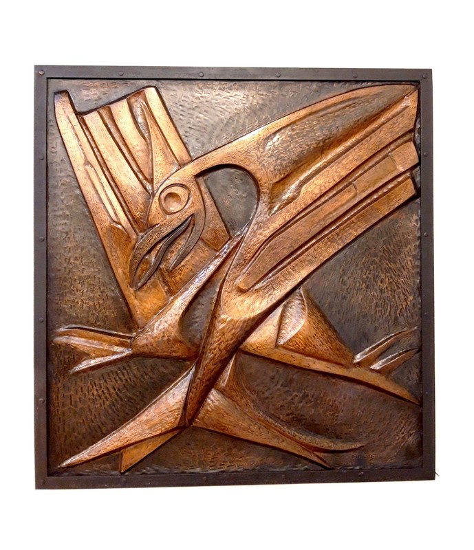 M 120 AS Bird in patinated copper signed. Ca 1960