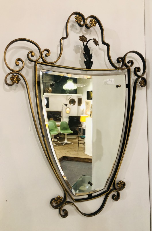 M 126 JD vintage mirror in iron, 1950’s