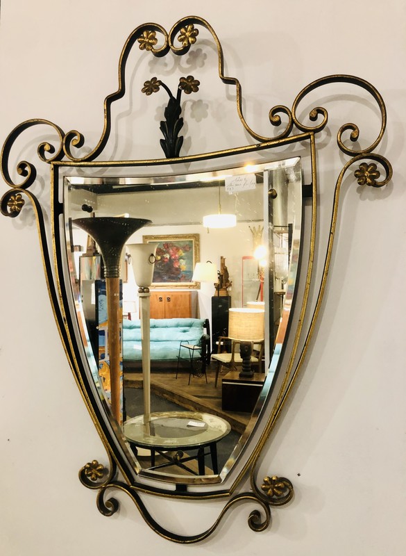M 126 JD vintage mirror in iron, 1950’s