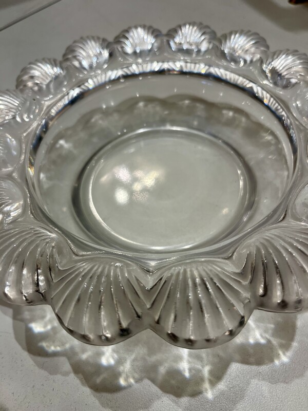M 155 AG glass tray signed Lalique France 