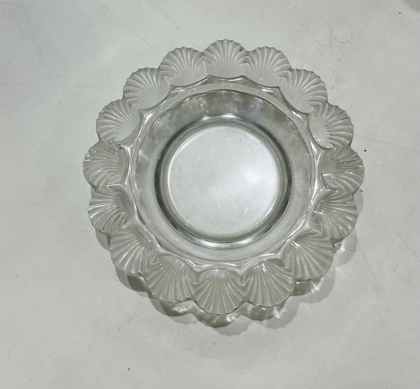 M 155 AG glass tray signed Lalique France 