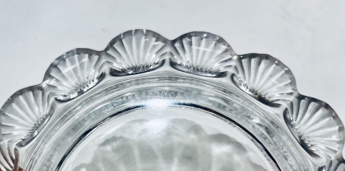 M 155 AG glass tray signed Lalique France 