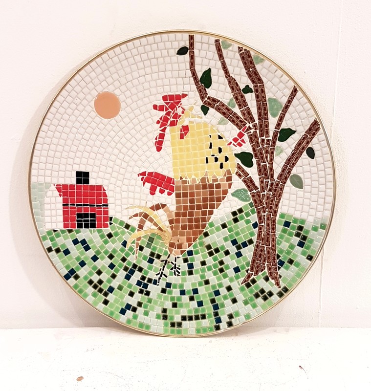 M 165 Apo Mosaic round tray USA 1960
