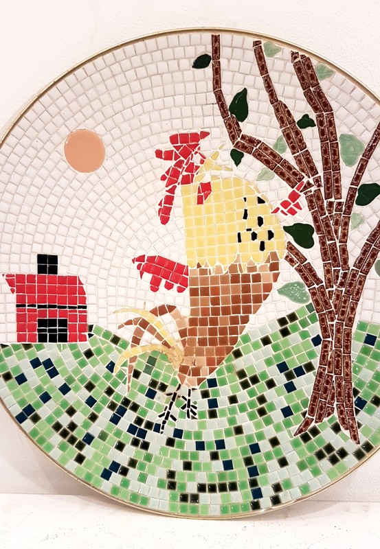 M 165 Apo Mosaic round tray USA 1960