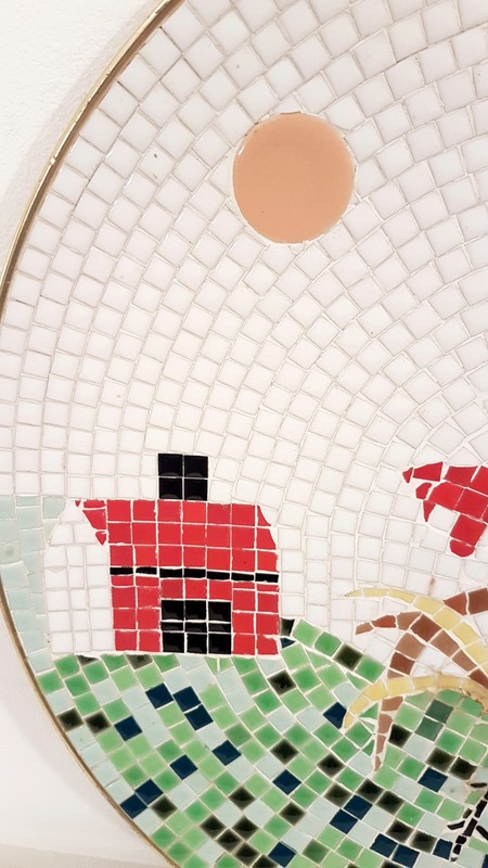 M 165 Apo Mosaic round tray USA 1960