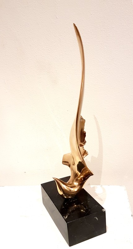 M 197 JC Gilt bronze table sculpture Attr. to Philippe Jean Ca 1980