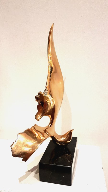 M 197 JC Gilt bronze table sculpture Attr. to Philippe Jean Ca 1980
