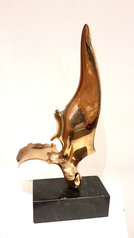 M 197 JC Gilt bronze table sculpture Attr. to Philippe Jean Ca 1980