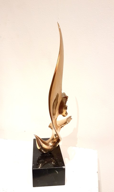 M 197 JC Gilt bronze table sculpture Attr. to Philippe Jean Ca 1980