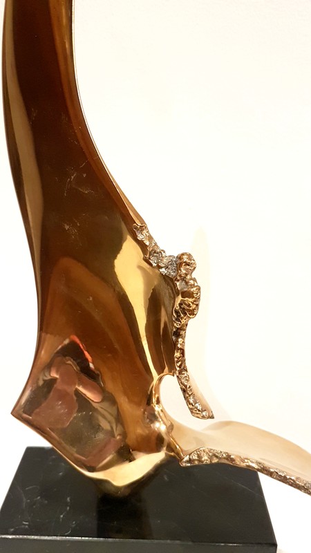 M 197 JC Gilt bronze table sculpture Attr. to Philippe Jean Ca 1980