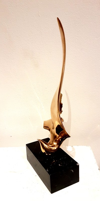 M 197 JC Gilt bronze table sculpture Attr. to Philippe Jean Ca 1980