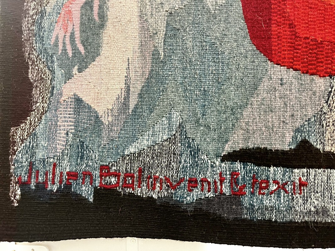 M 302 AG colored lady tapestry signed from 1960