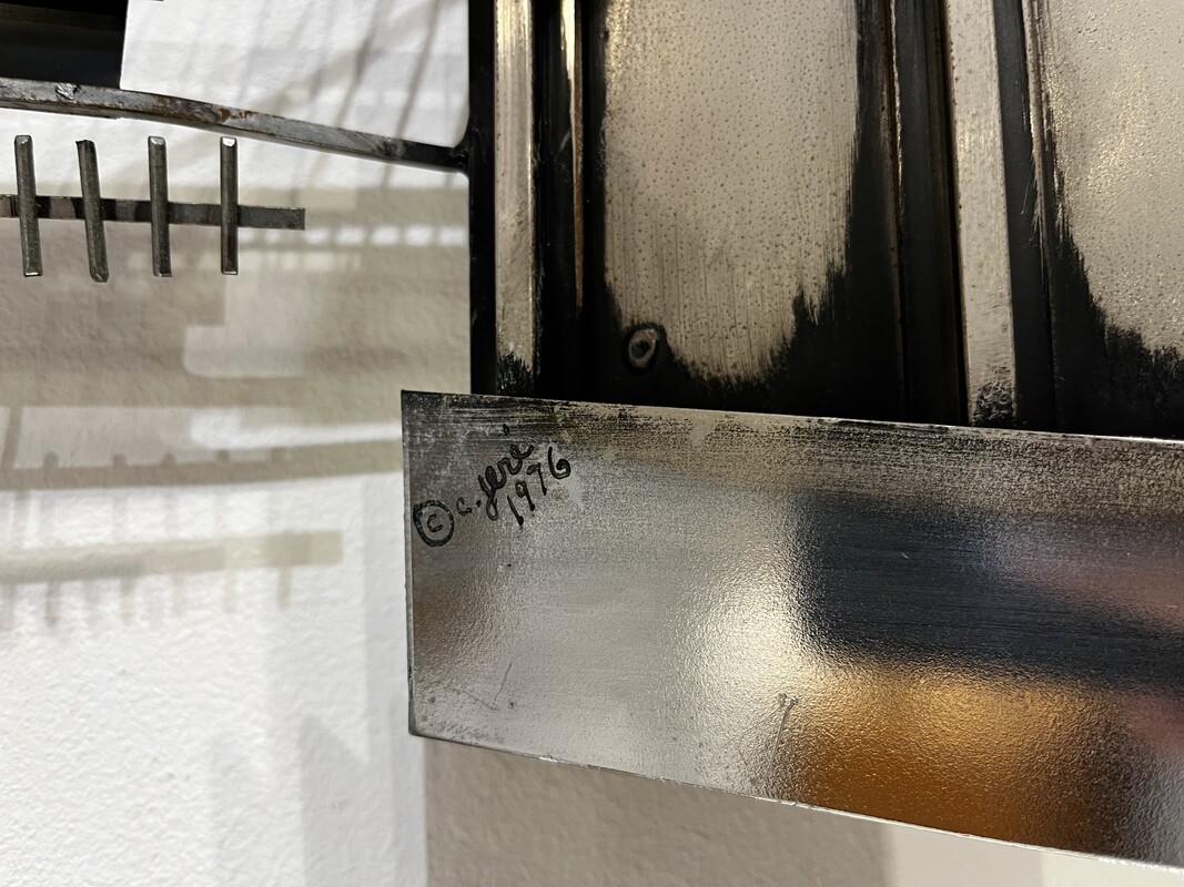M 304 RD steel wall sculpture by Curtis Jere, 1976