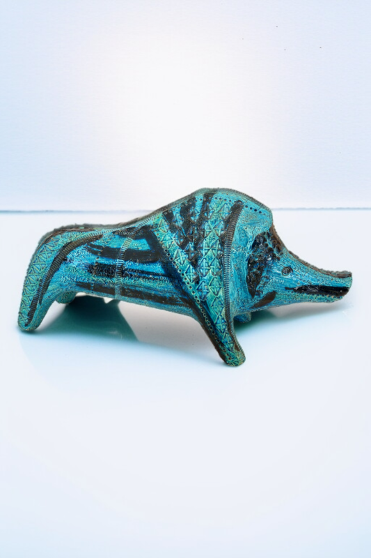 M 308 JC Ceramic Wild Boar by Aldo Londi for Bitossi 1960s 