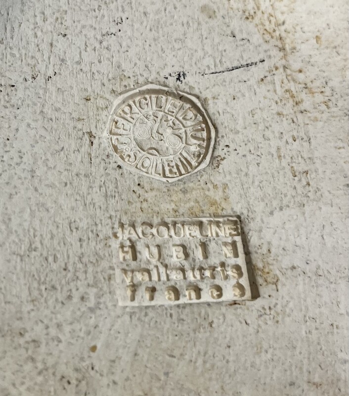 M 310 APO ceramic tile « frog » signed Jacqueline Hubin « Jacotte Capron » , Vallauris, France 