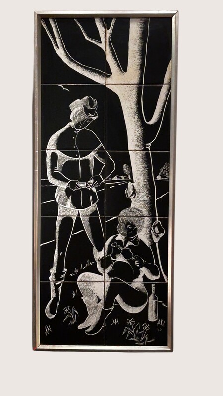M 318 AS Décorative ceramic panel, Italy 1950, signed Z.D