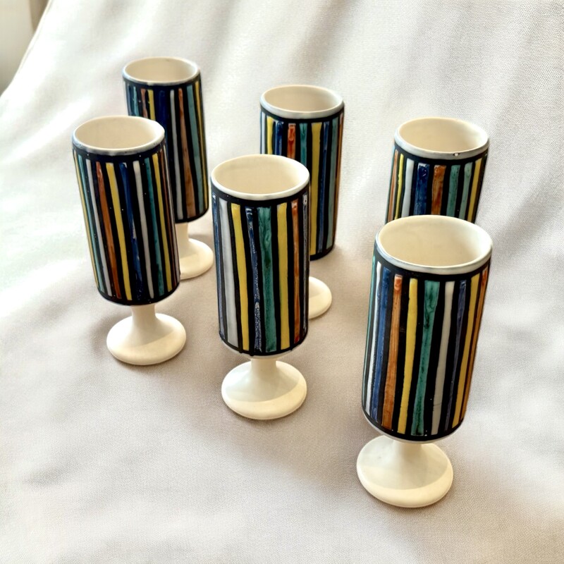 M 324 AG Roger Capron set of 6 ceramic drink 1960
