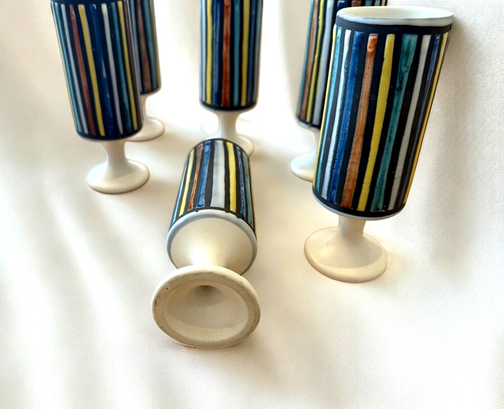 M 324 AG Roger Capron set of 6 ceramic drink 1960