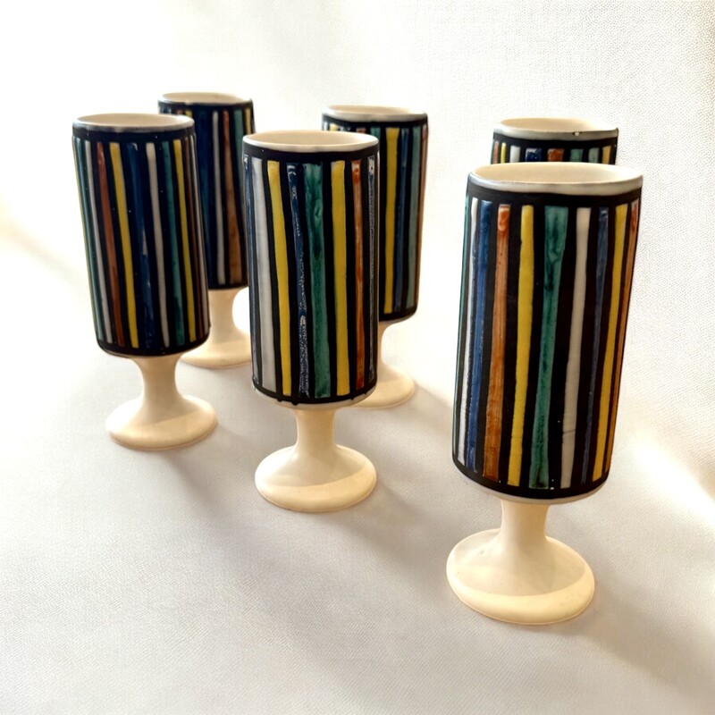 M 324 AG Roger Capron set of 6 ceramic drink 1960