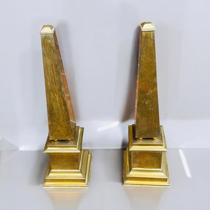 M 328 AG Pair of brass Obelisk 1940’s