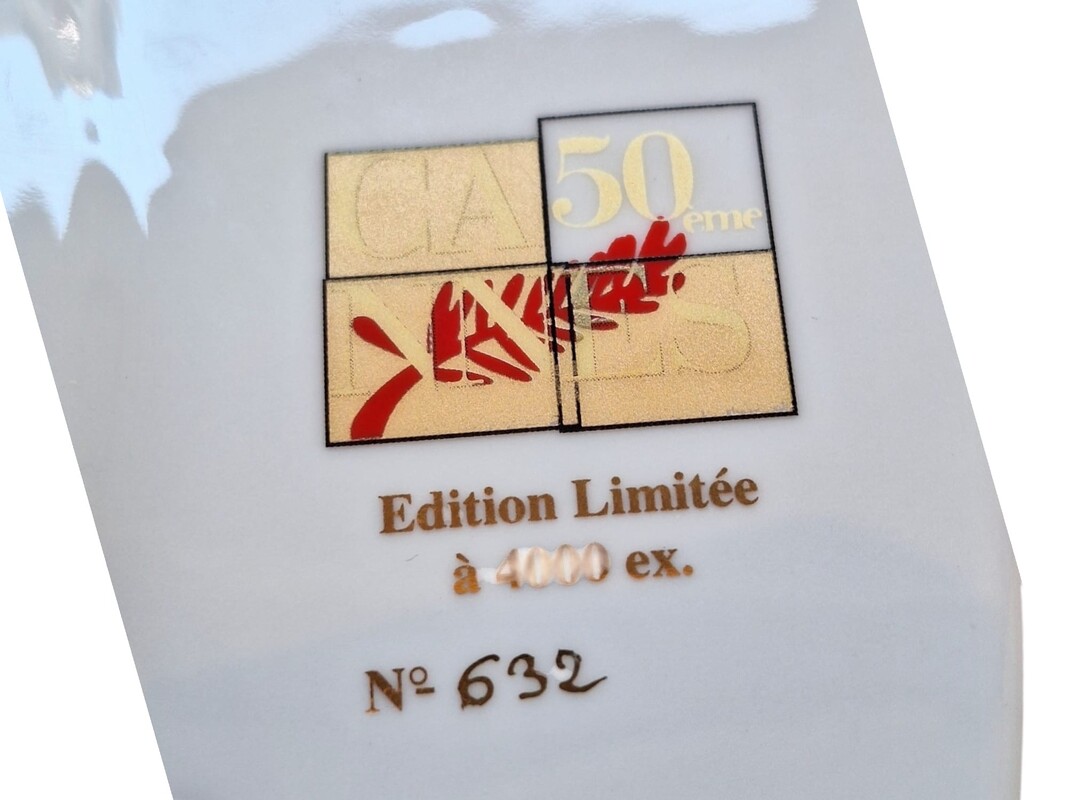M 328 APO set of 2 commemorative porcelain plate from Cannes Festival, by Hilton McConnico for Philippe Deshoulières