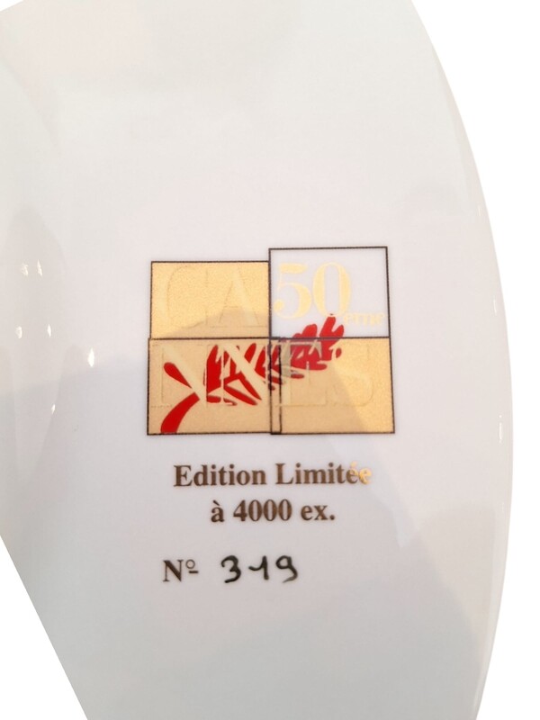 M 328 APO set of 2 commemorative porcelain plate from Cannes Festival, by Hilton McConnico for Philippe Deshoulières