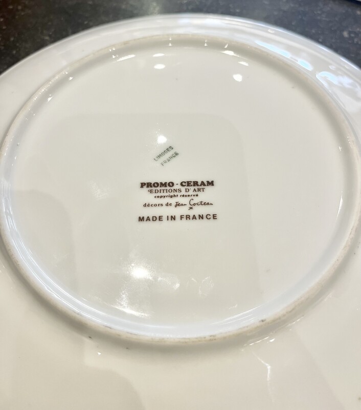 M 329 APO Jean Cocteau plate by PROMO - CERAM EDITIONS D'ART