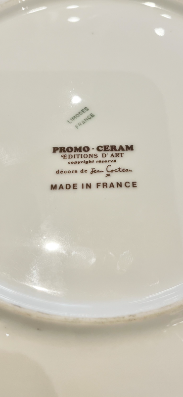 M 329 APO Jean Cocteau plate by PROMO - CERAM EDITIONS D'ART