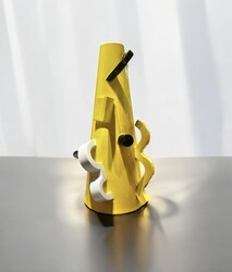 M 335 PL Memphis style vase signed A. Mendini, numbered 21/99