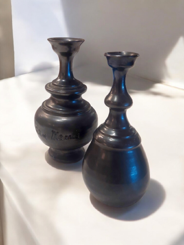 M 339 JC Set enameled ceramic vases signed by Jean Marais 1960s