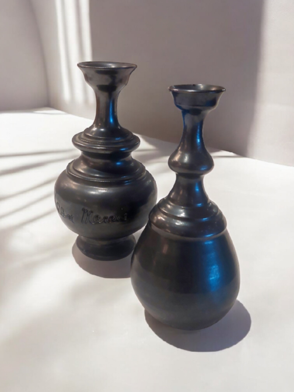 M 339 JC Set enameled ceramic vases signed by Jean Marais 1960s