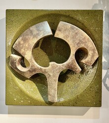 M 342 RR brutalist enameled wall sculpture 