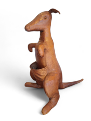 M 343 JC Leather Kangaroo Magazine Rack By Dimitri Omersa