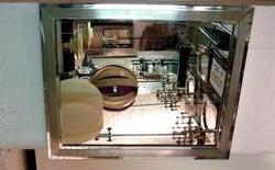 M 380 JC Miroir de hall 1970 cadre chrome et acier brossé