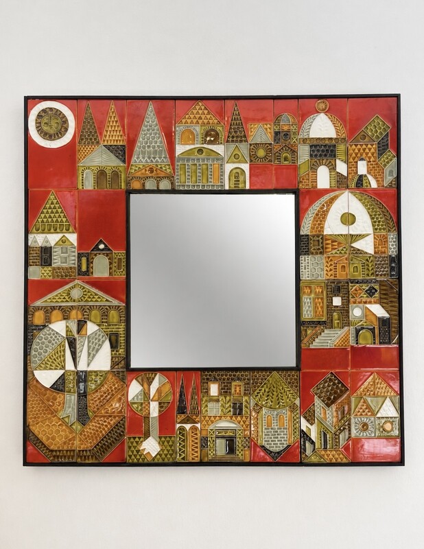 M 424 APO ceramic tiles mirror by Roger Capron